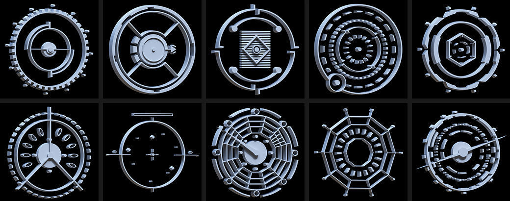 150 Sci-fi Hologram Base Mesh Pack 3D model_17