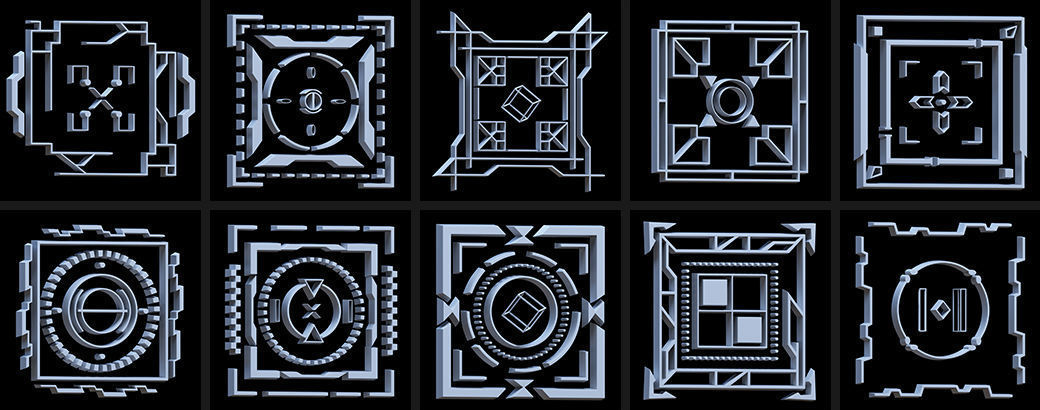 150 Sci-fi Hologram Base Mesh Pack 3D model_15