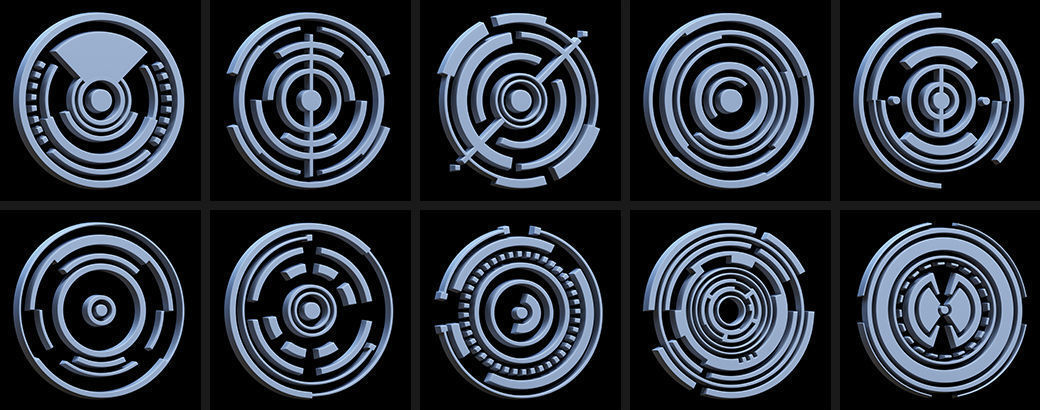 150 Sci-fi Hologram Base Mesh Pack 3D model_8