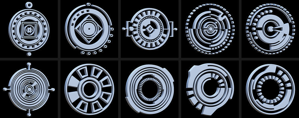 150 Sci-fi Hologram Base Mesh Pack 3D model_10