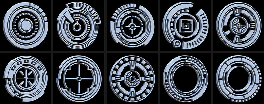 150 Sci-fi Hologram Base Mesh Pack 3D model_12