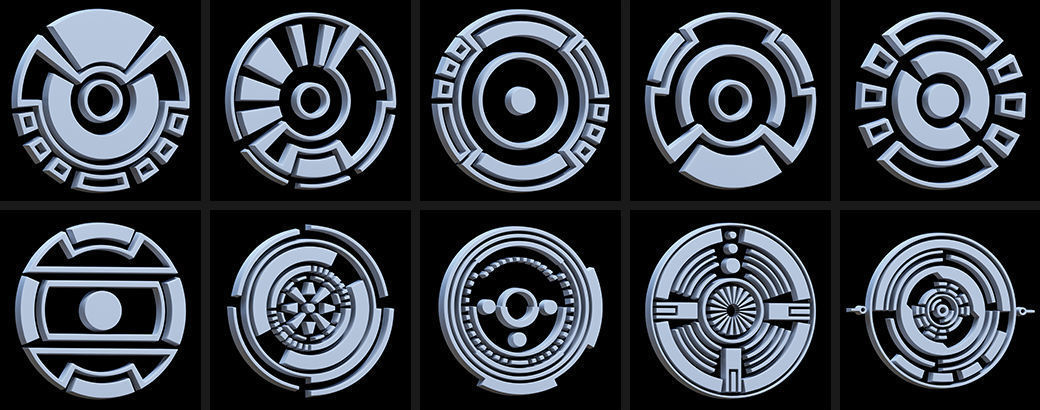 150 Sci-fi Hologram Base Mesh Pack 3D model_9