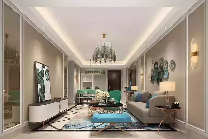Luxury living room interior