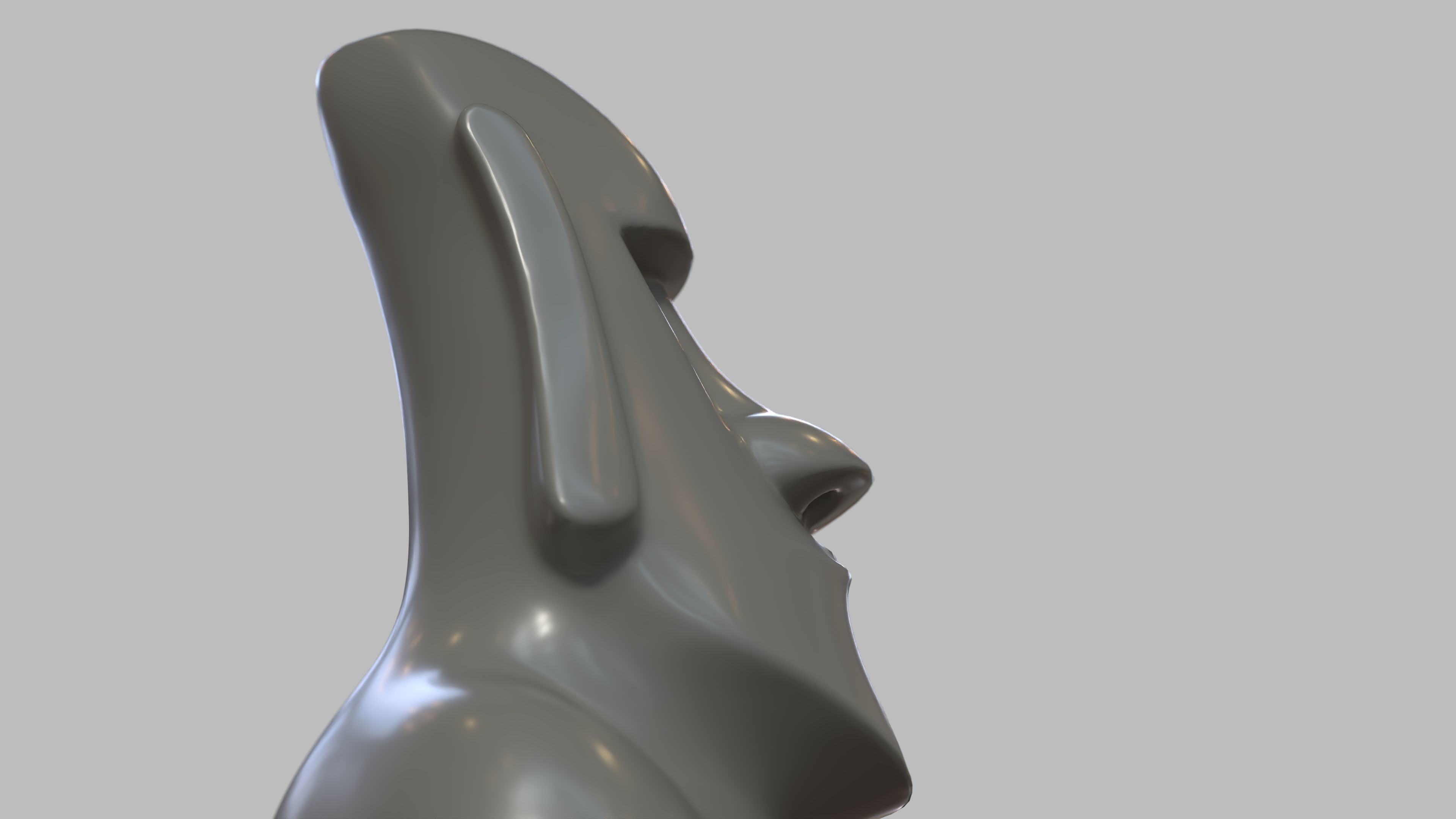 Stone head sculpture 3D model_9