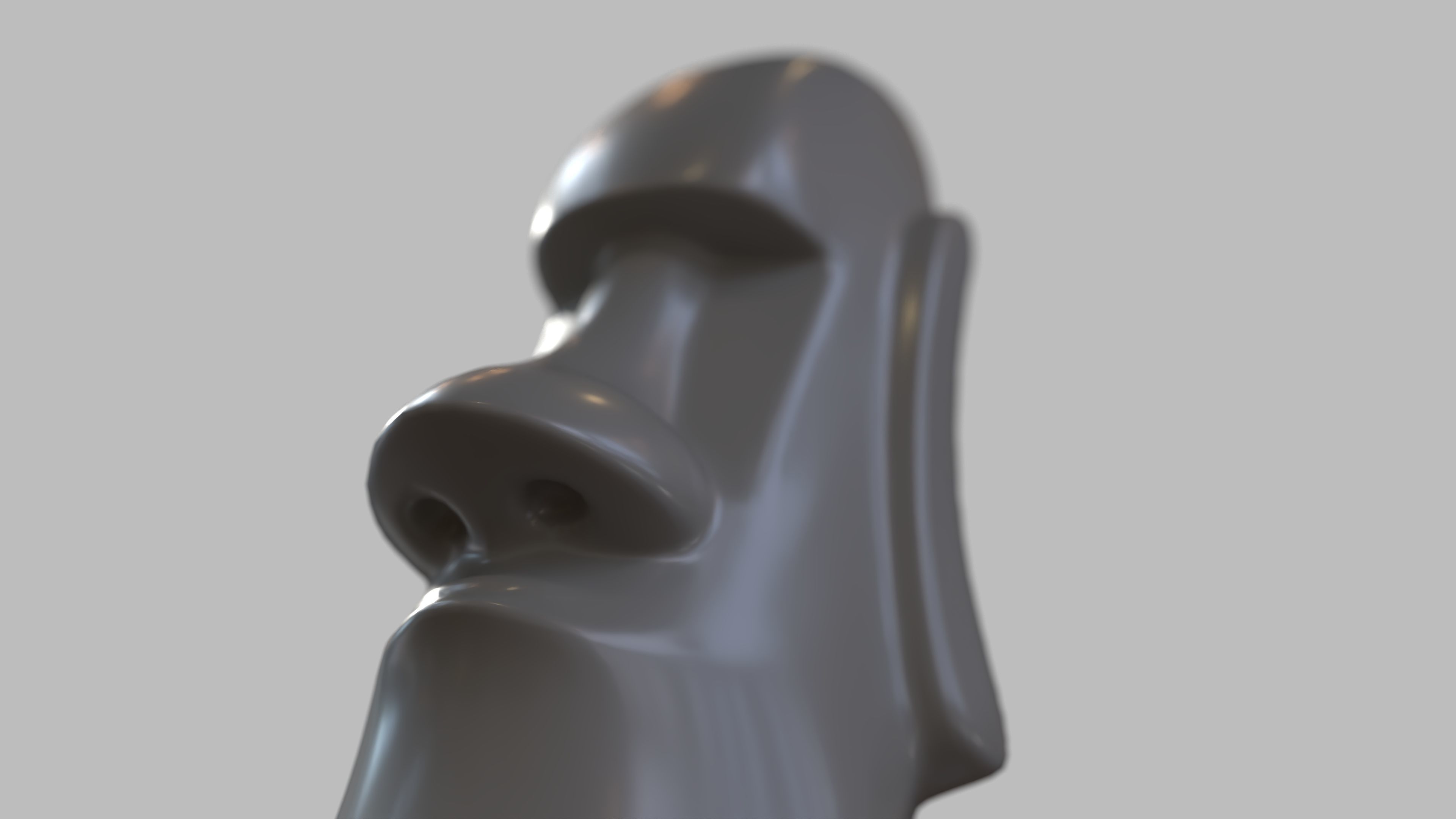 Stone head sculpture 3D model_7