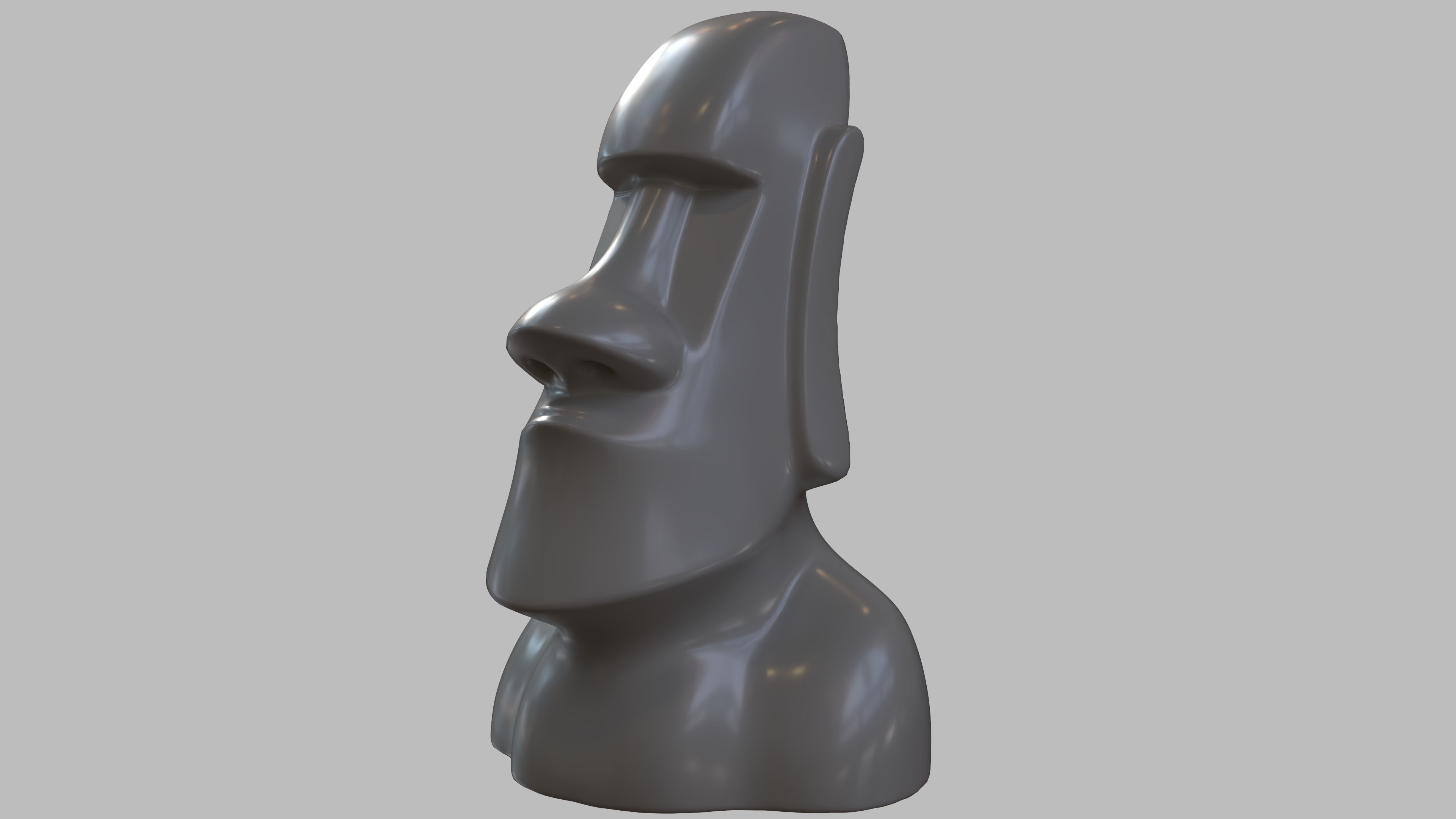 Stone head sculpture 3D model_1