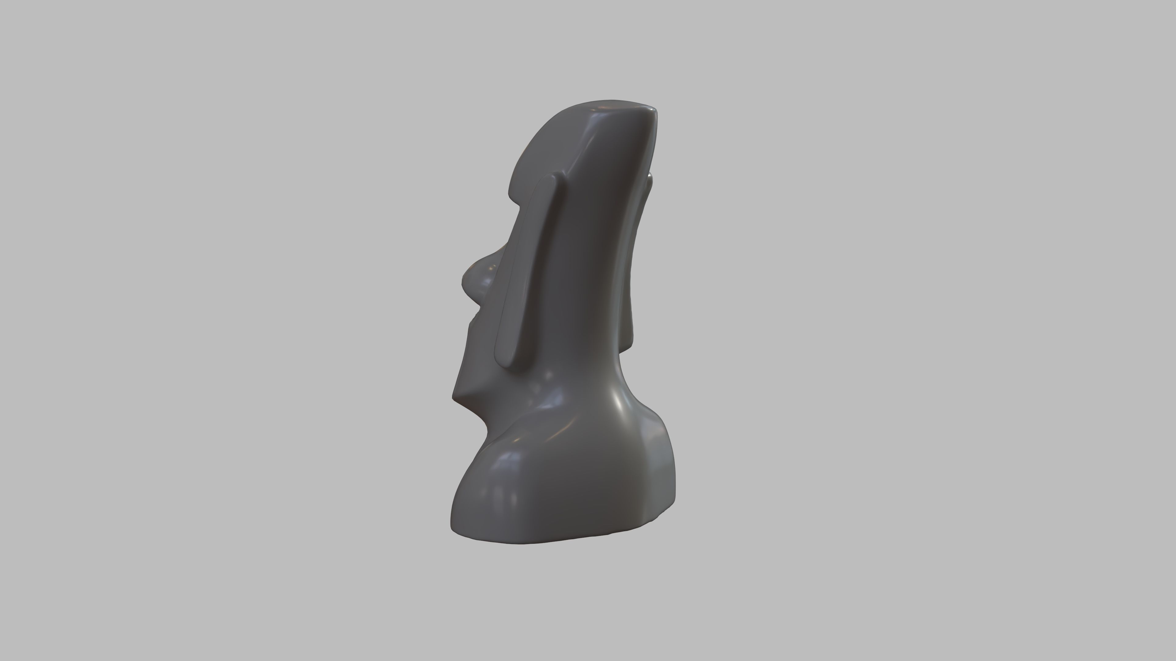 Stone head sculpture 3D model_4