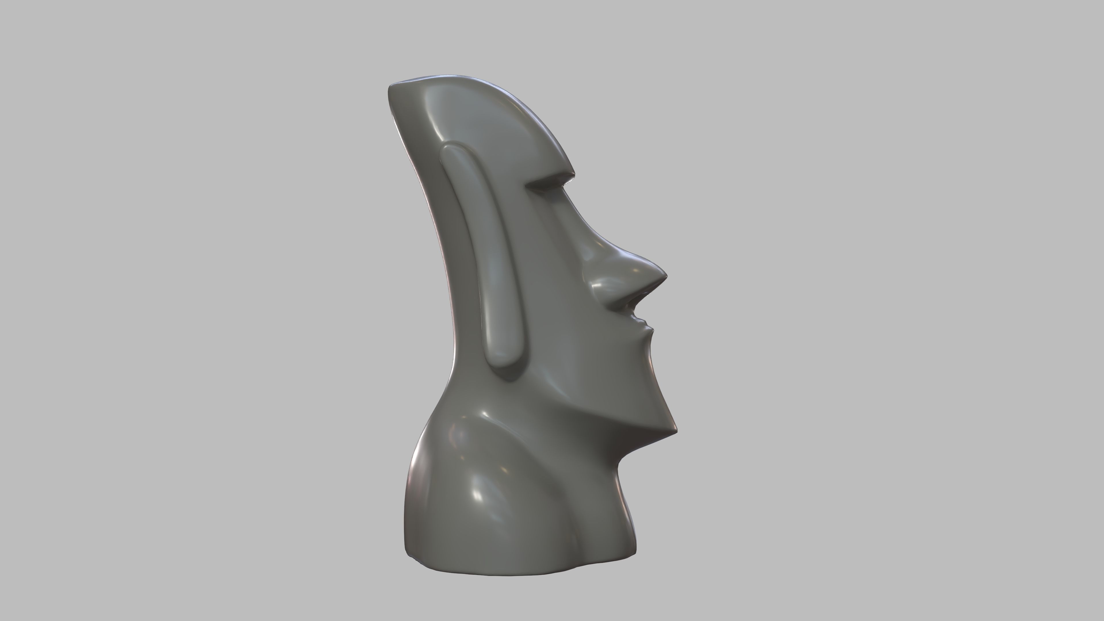 Stone head sculpture 3D model_2
