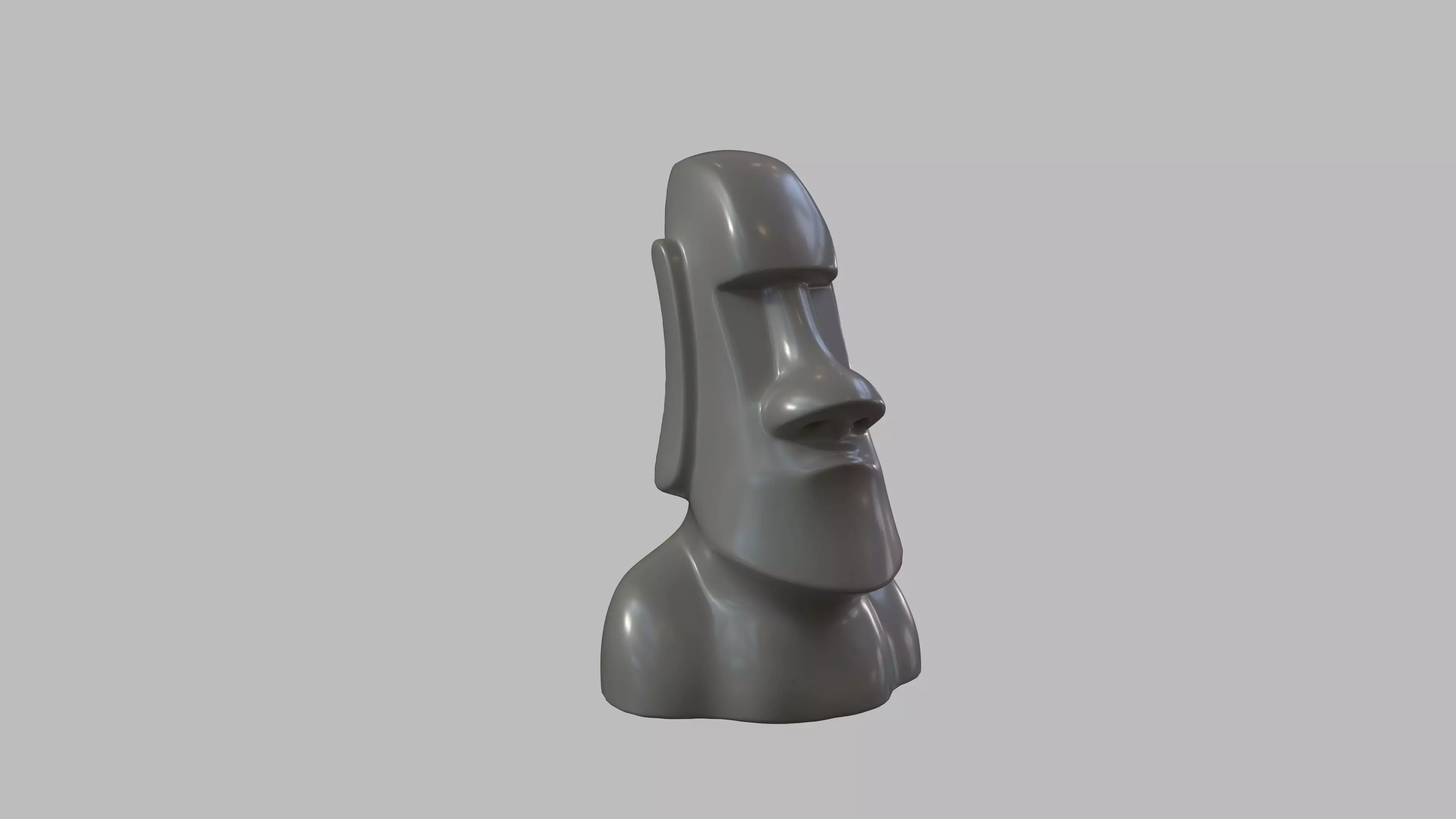 Stone head sculpture 3D model_0