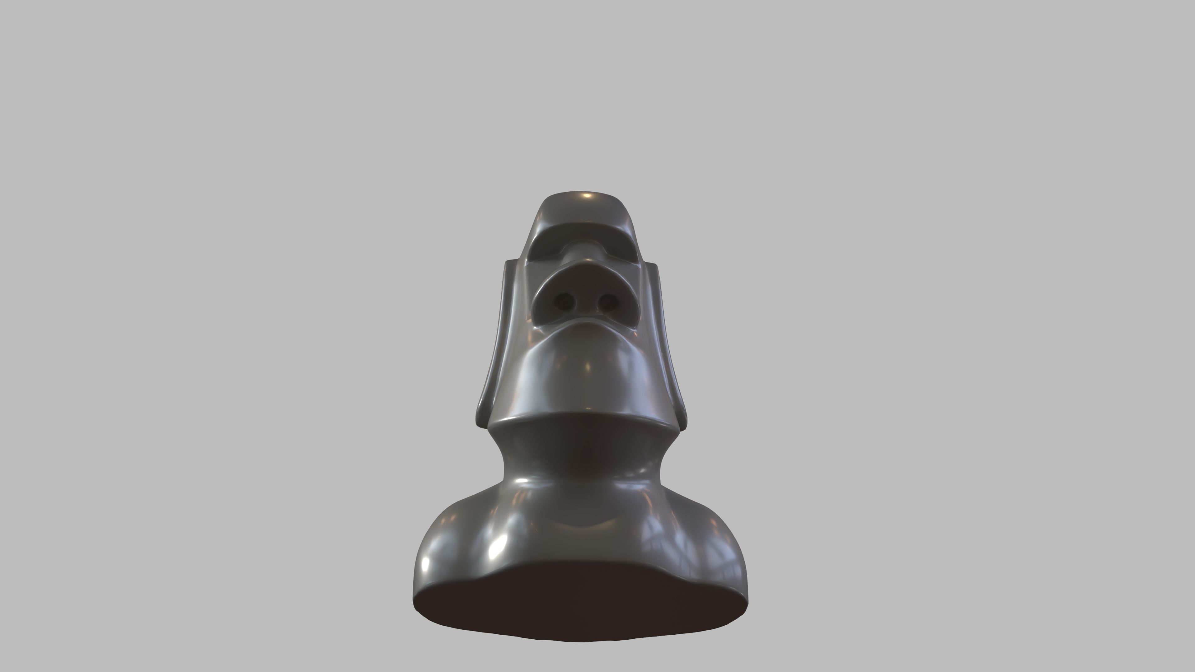 Stone head sculpture 3D model_6