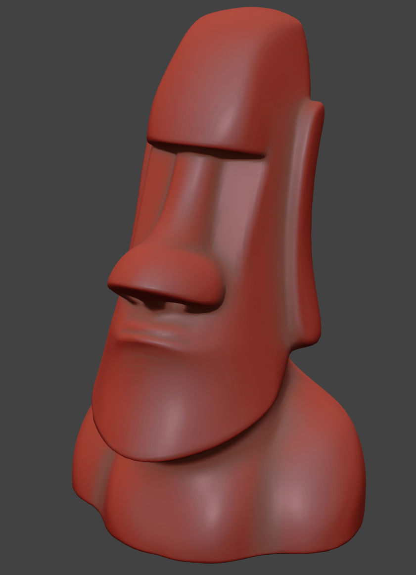Stone head sculpture 3D model_11
