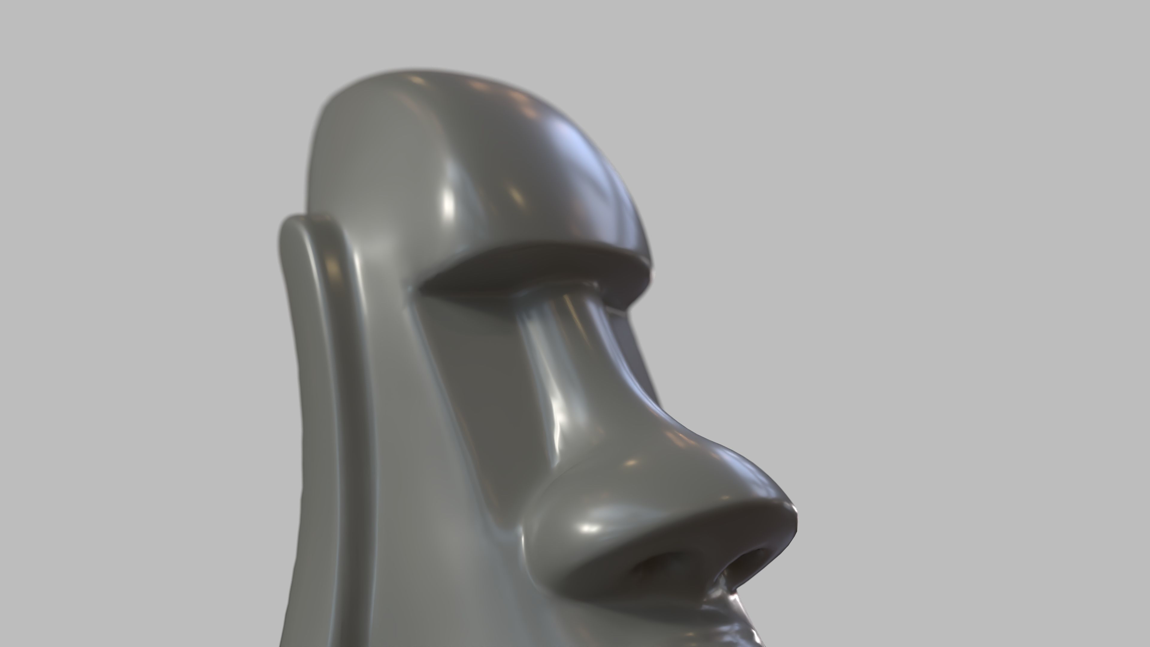 Stone head sculpture 3D model_8