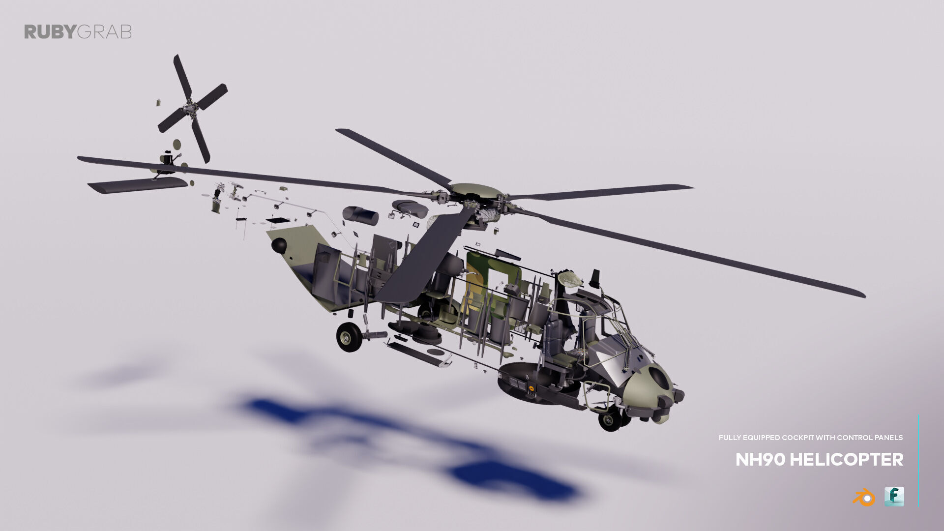 NH90 Tactical Helicopter 3D model_2