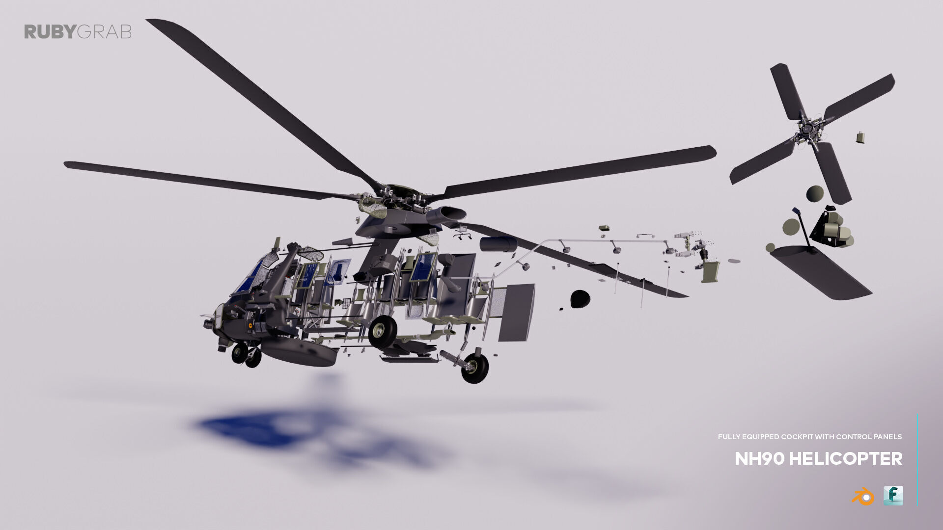 NH90 Tactical Helicopter 3D model_4