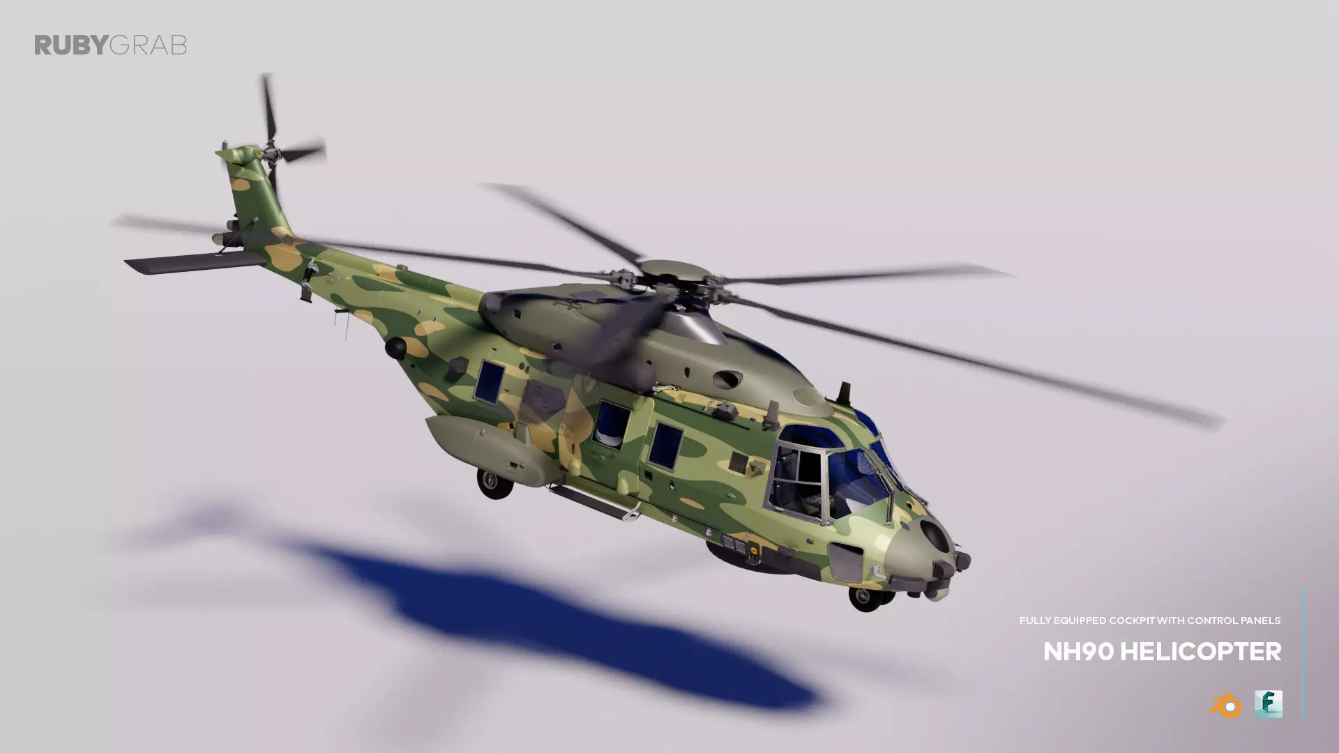 NH90 Tactical Helicopter 3D model_0