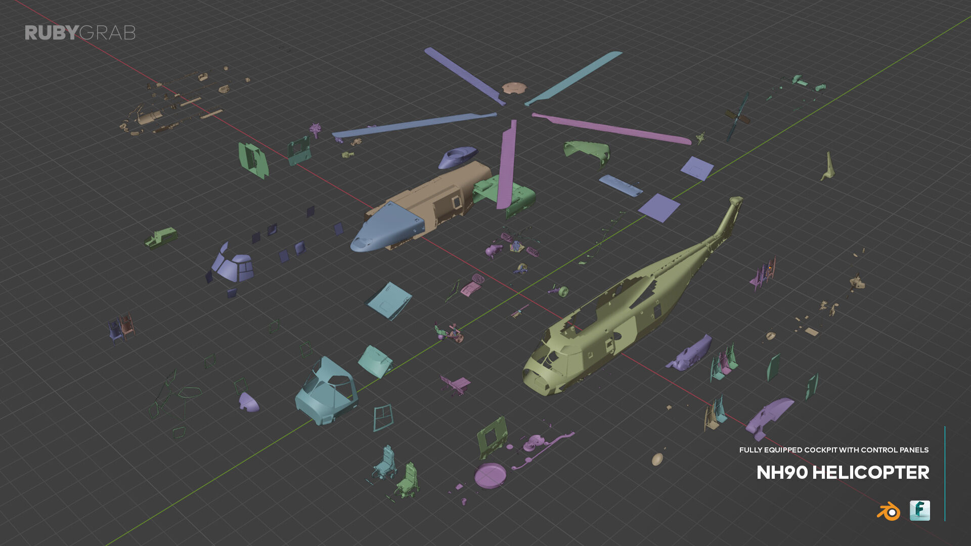 NH90 Tactical Helicopter 3D model_8