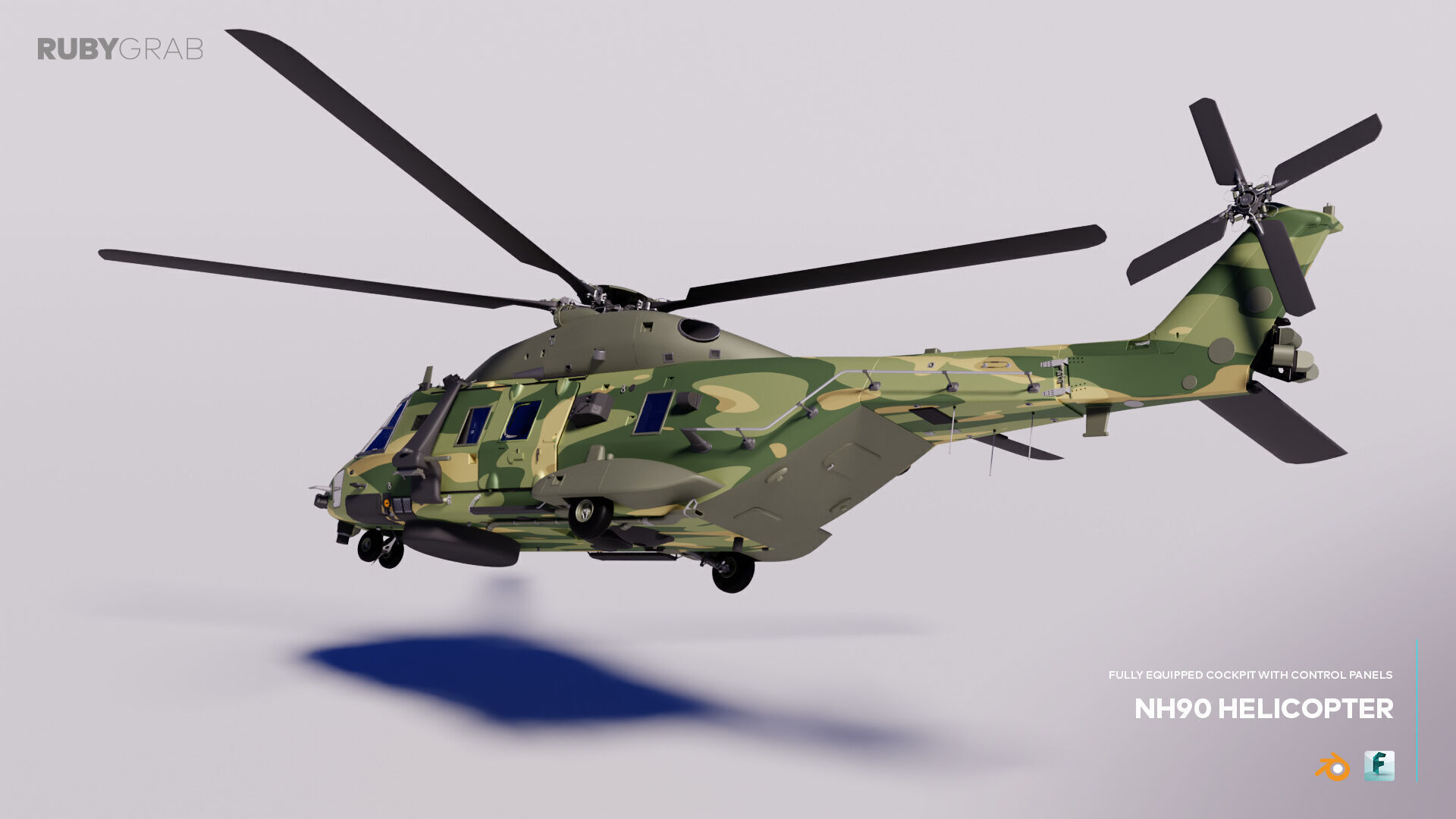 NH90 Tactical Helicopter 3D model_3