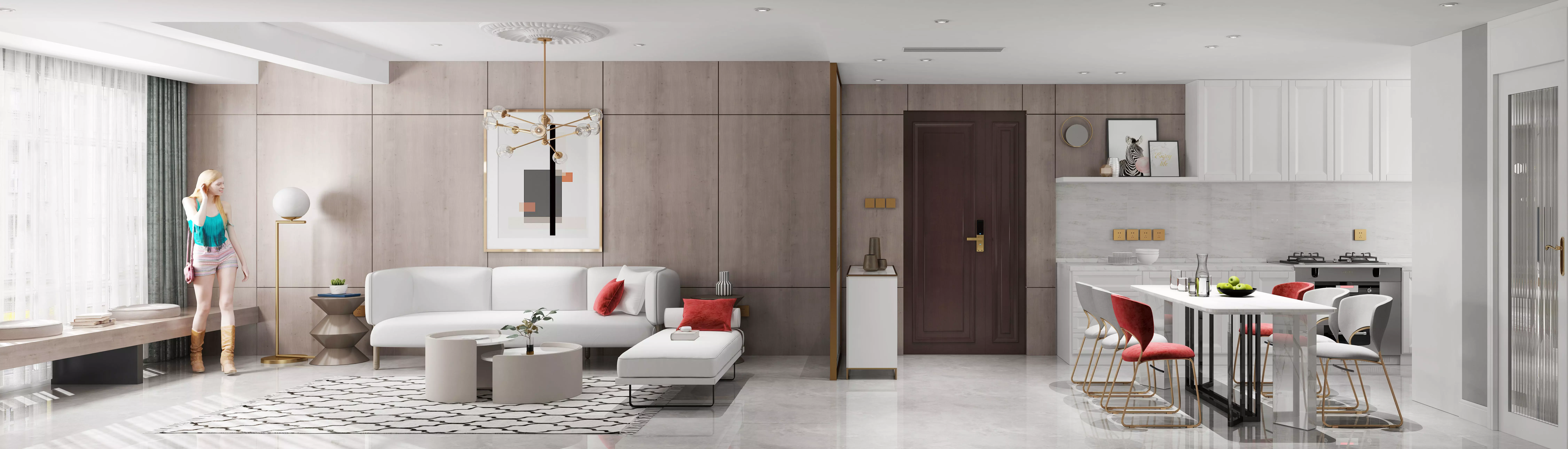 Luxury living room interior 3D model