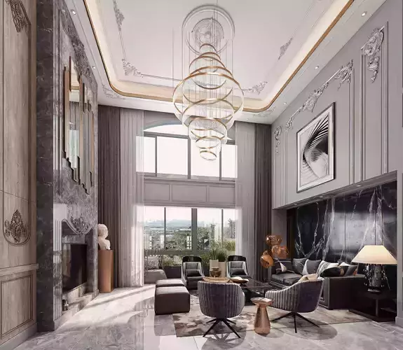 Luxury living room interior