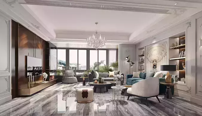 Luxury living room interior