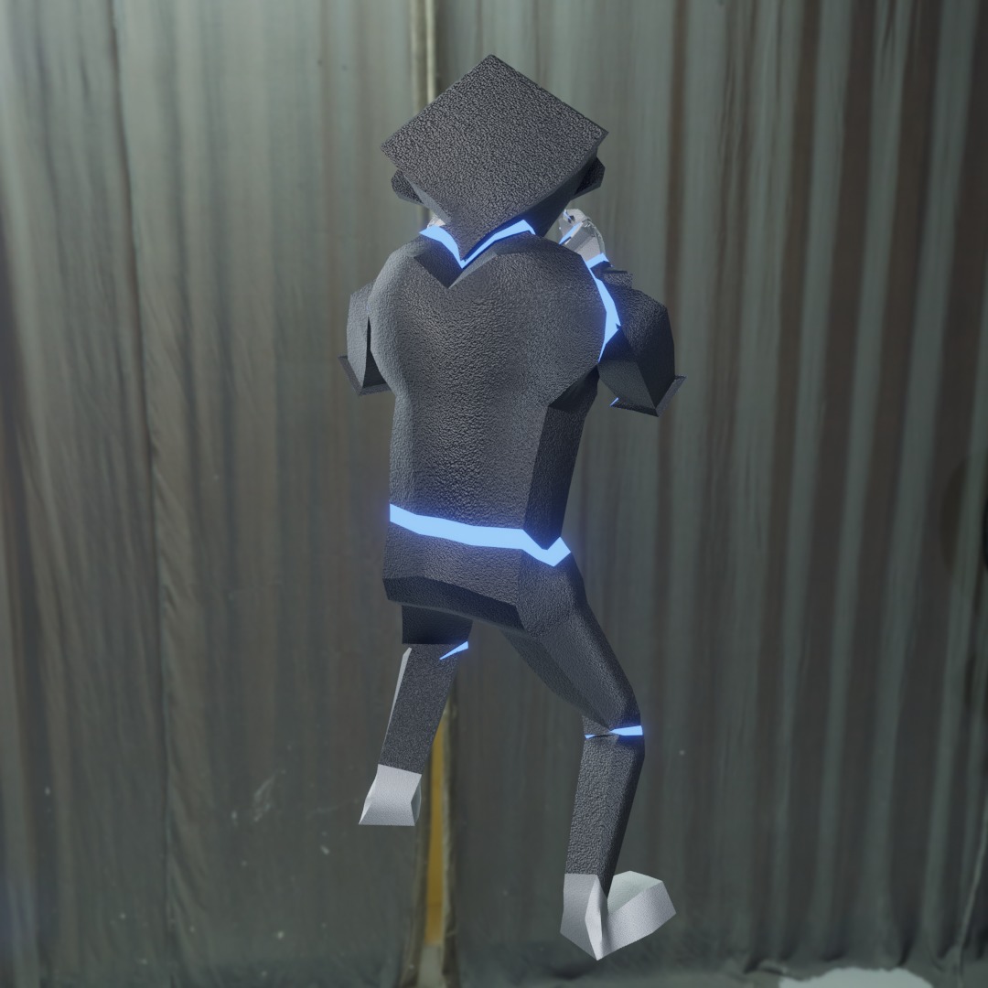 Futuristic Sci-Fi Robot Alien  Low Poly with PBR Textures Low-poly 3D model_6