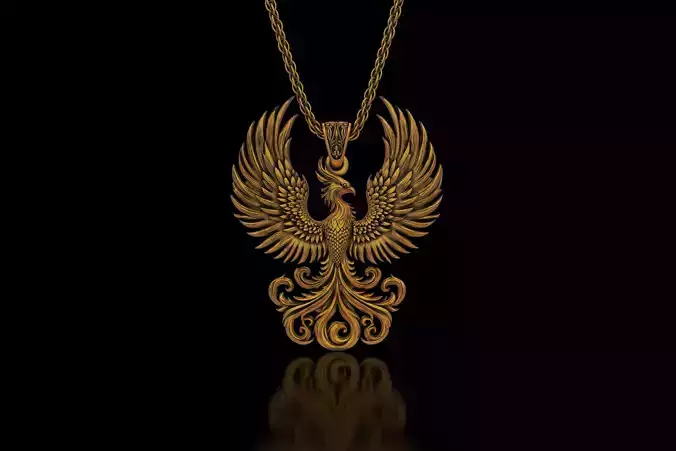 The mythical and exclusive Phoenix pendant 3D print model