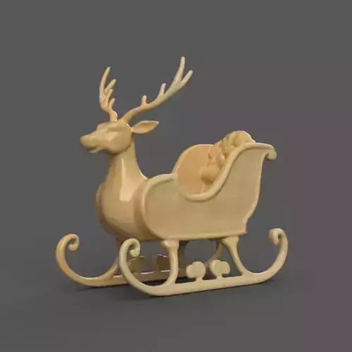 Santa Sleigh Christmas Decorations planter - vase - garden 12 3D print model