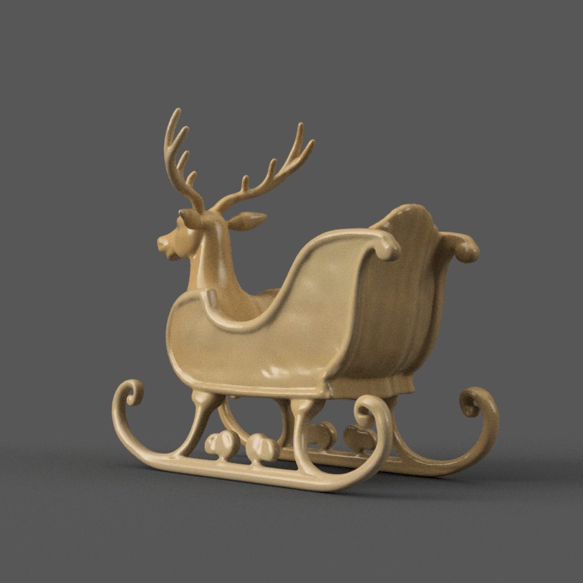 Santa Sleigh Christmas Decorations planter - vase - garden 12 3D print model_2