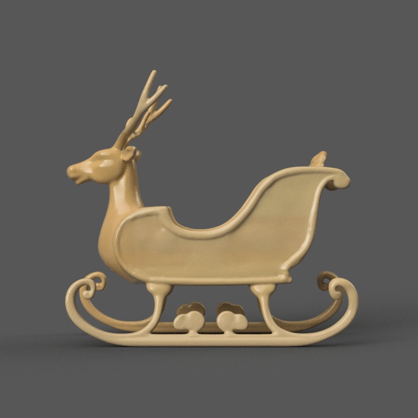 Santa Sleigh Christmas Decorations planter - vase - garden 12 3D print model_1