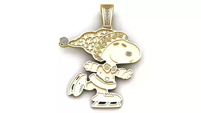 SNOOPY CARTOON PENDANT 3D PRINTABLE MODEL 