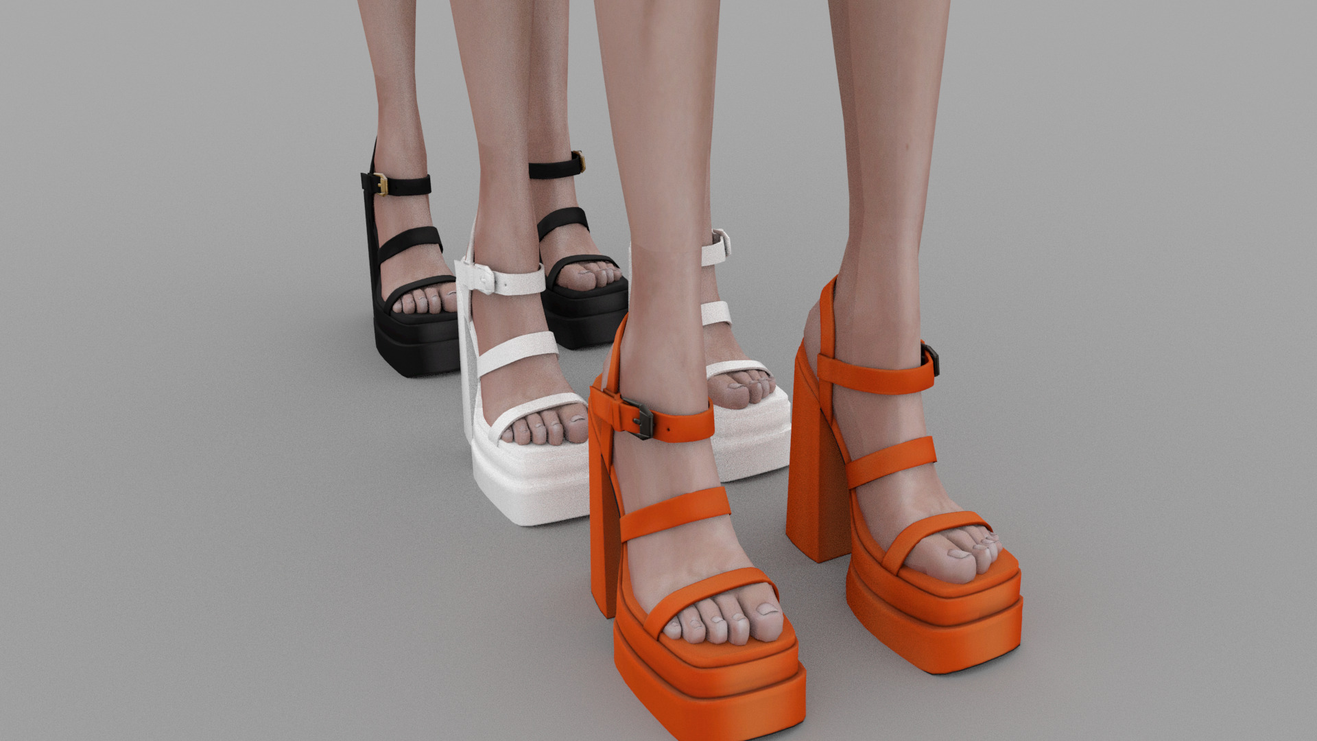 sandal female Low-poly 3D model_11