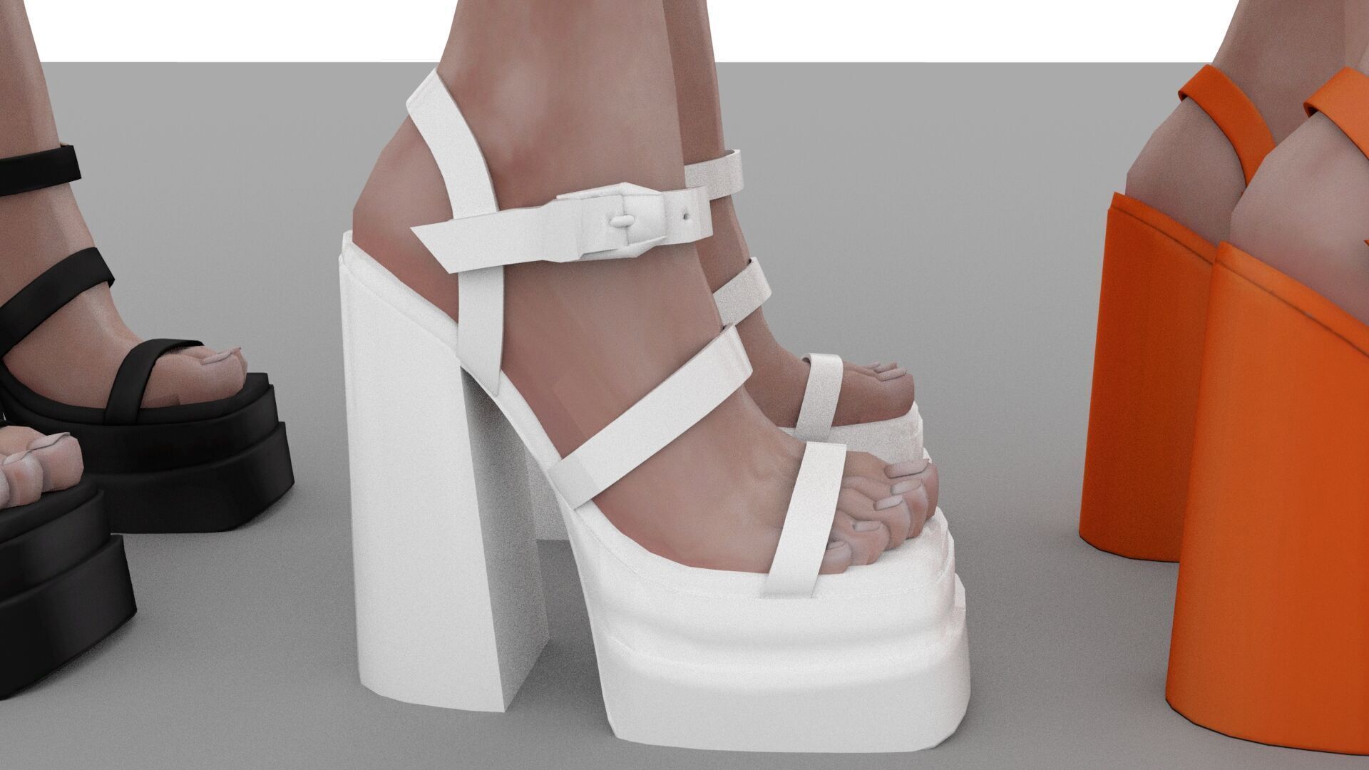 sandal female Low-poly 3D model_14