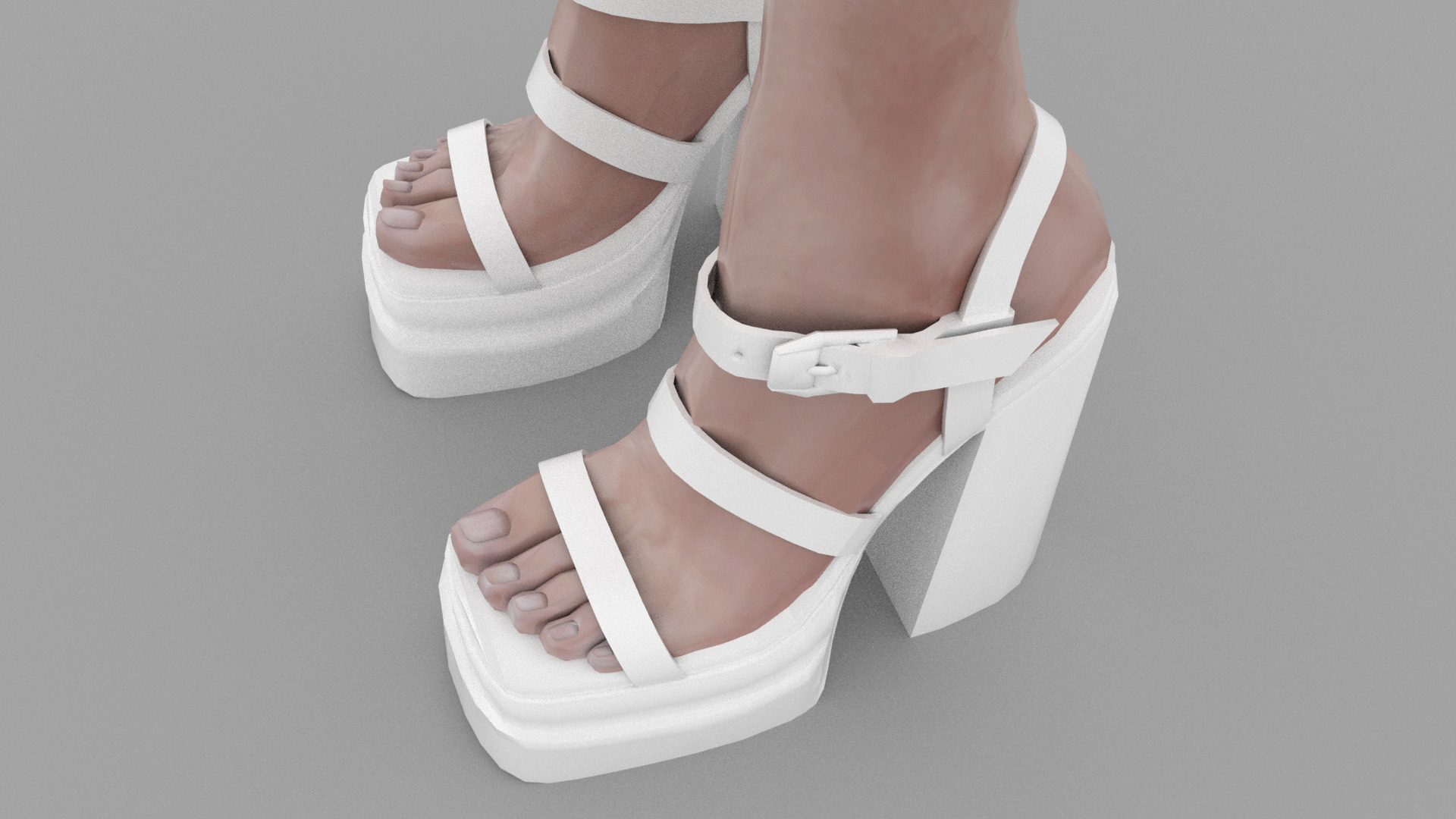 sandal female Low-poly 3D model_7