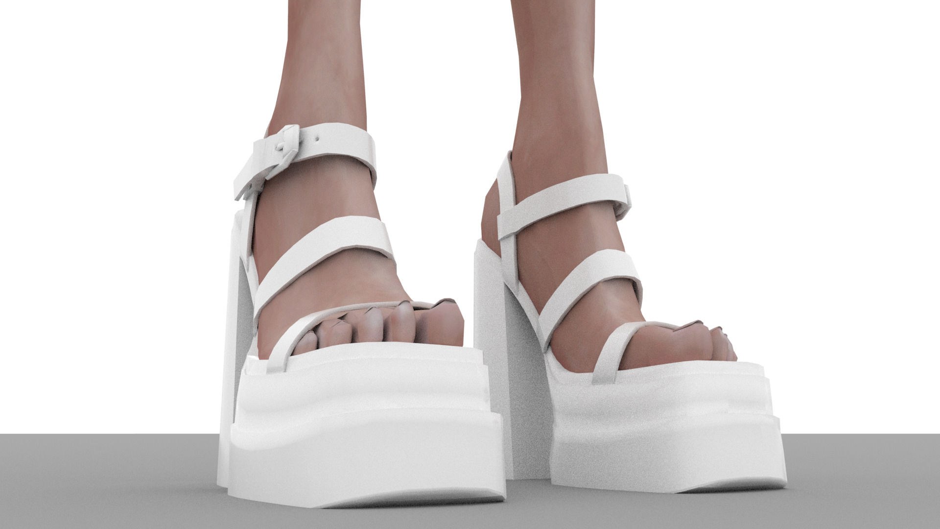 sandal female Low-poly 3D model_10