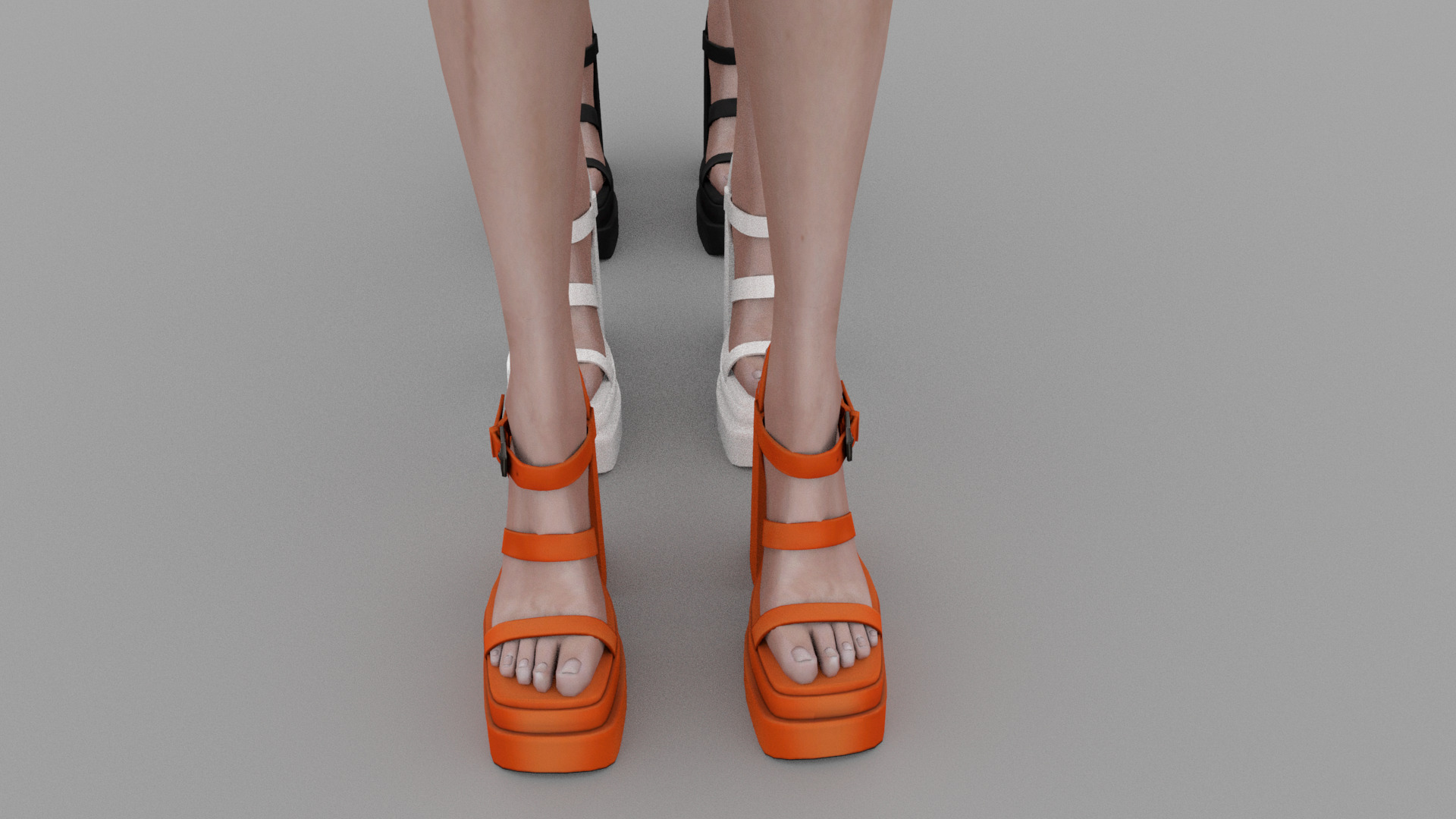 sandal female Low-poly 3D model_3