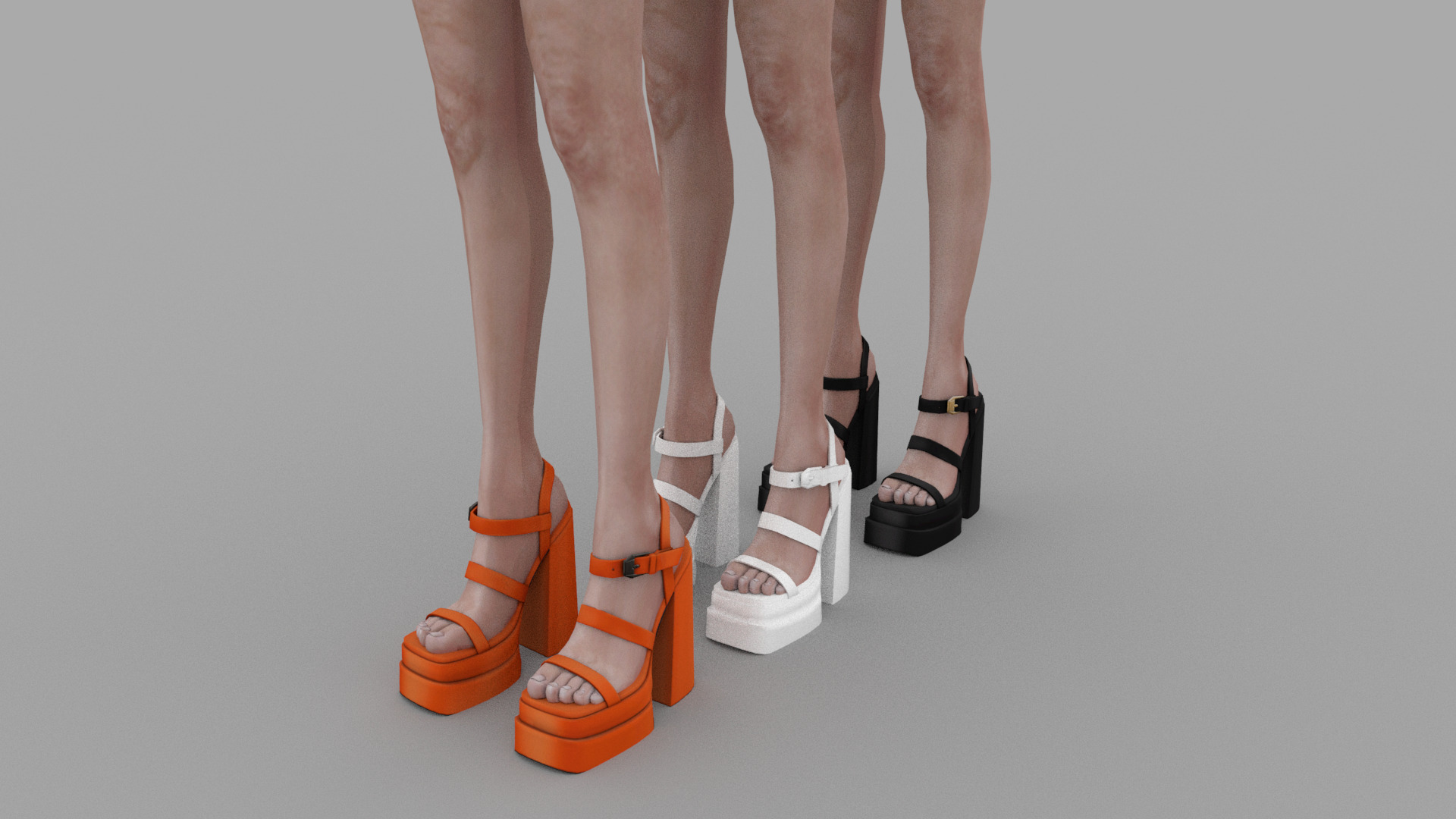 sandal female Low-poly 3D model_2