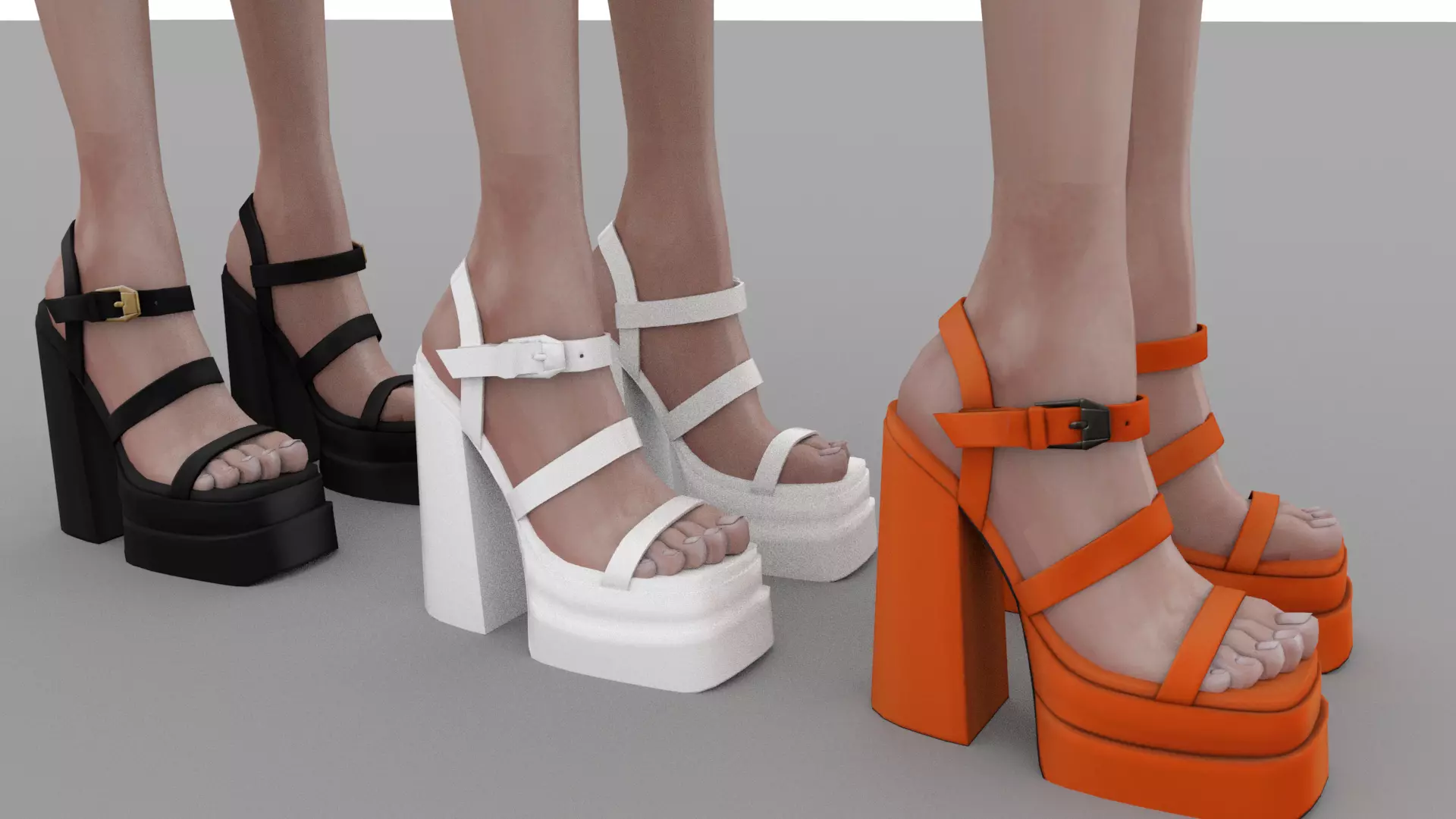 sandal female Low-poly 3D model_0