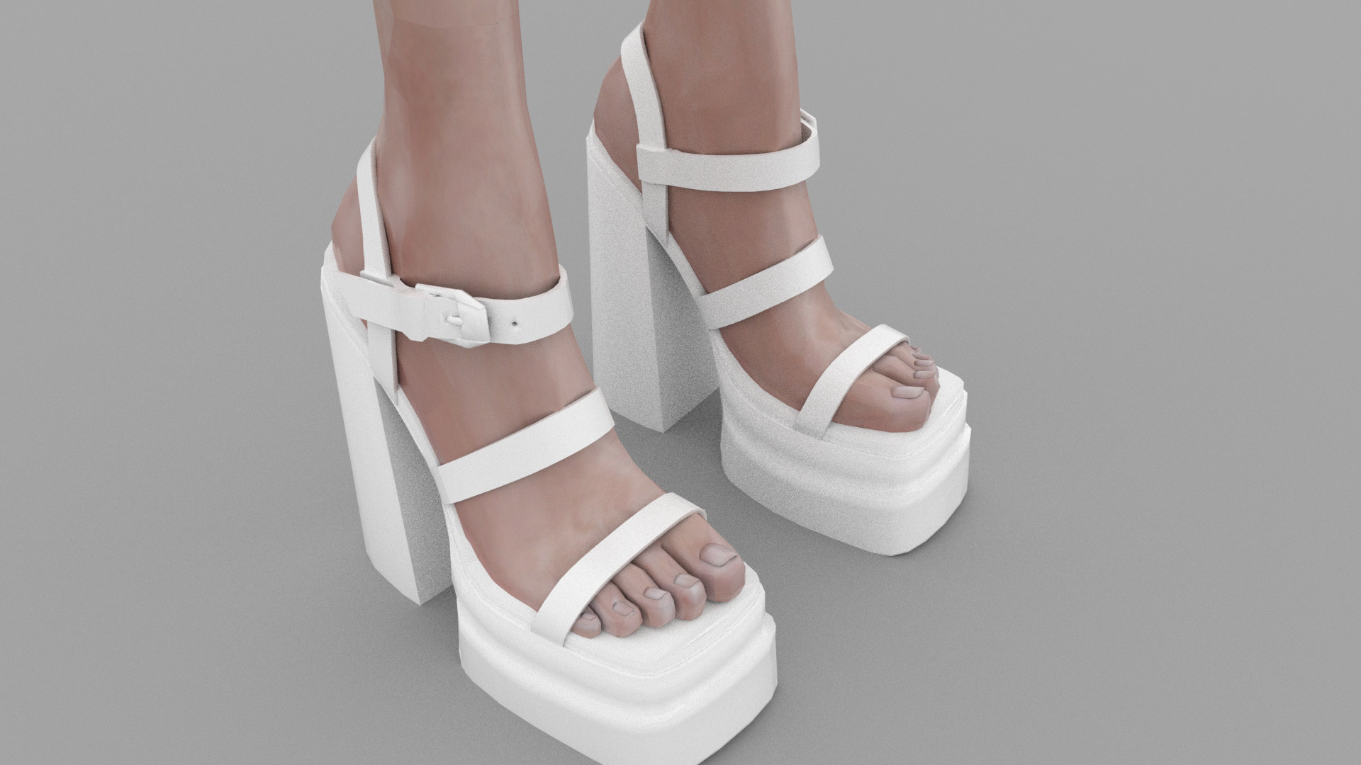 sandal female Low-poly 3D model_1