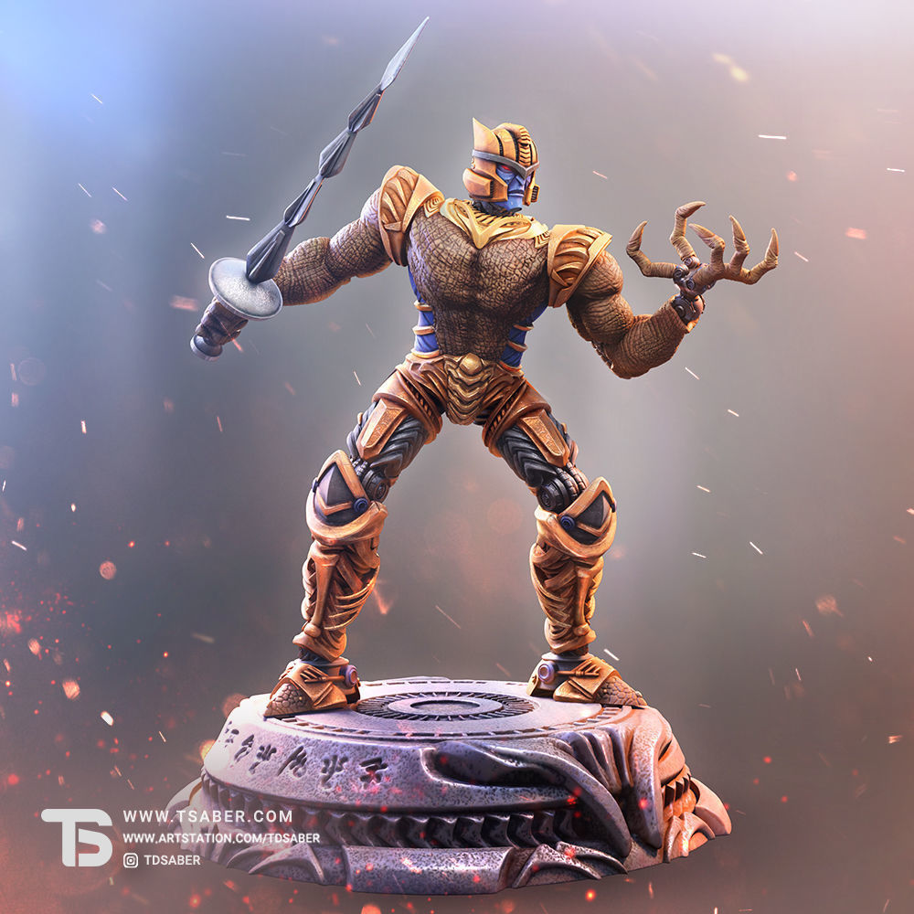 Dino Warrior  3D print model_3