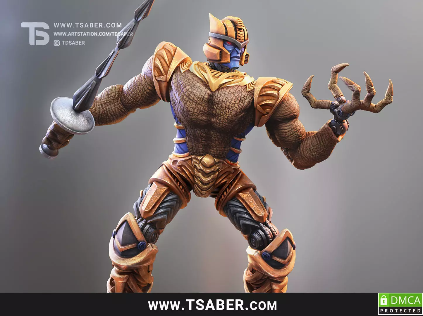 Dino Warrior  3D print model_0