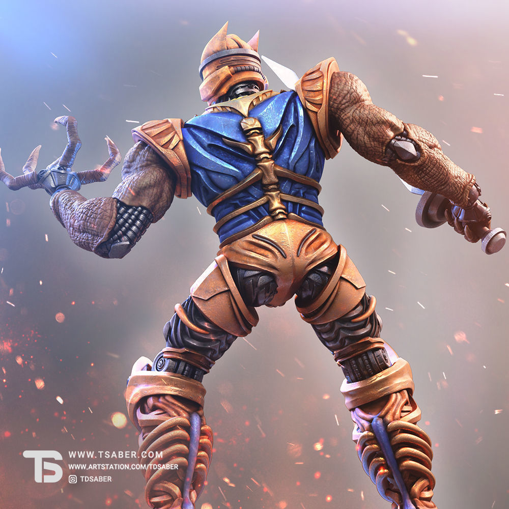 Dino Warrior  3D print model_6