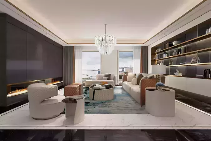 Luxury living room interior
