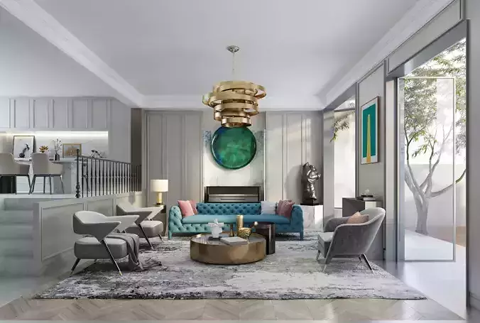 Luxury living room interior