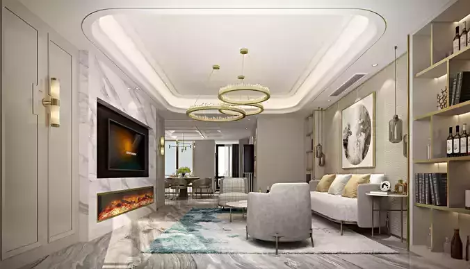 Luxury living room interior