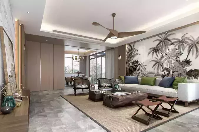 Luxury living room interior