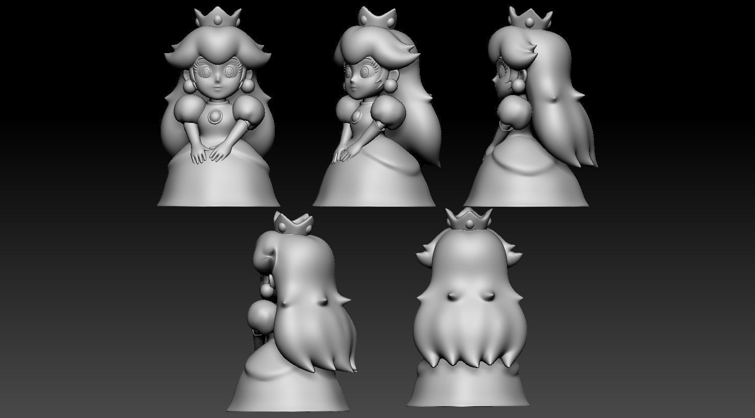 Princess Peach Mario 3D print model_2