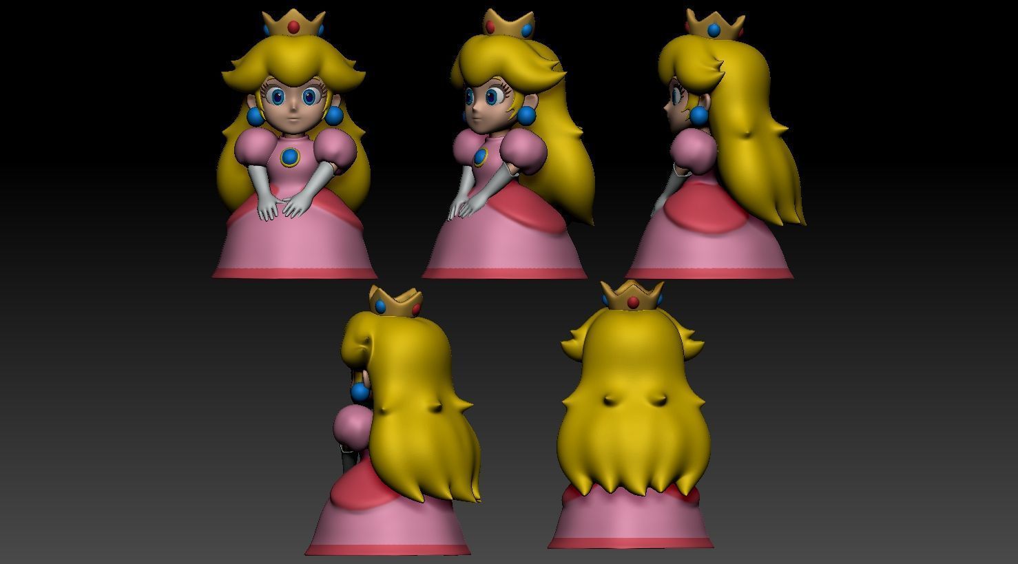 Princess Peach Mario 3D print model_1