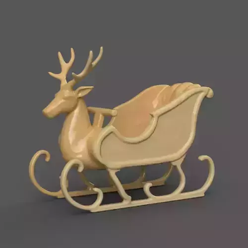 Santa Sleigh Christmas Decorations planter - vase - garden 13 3D print model