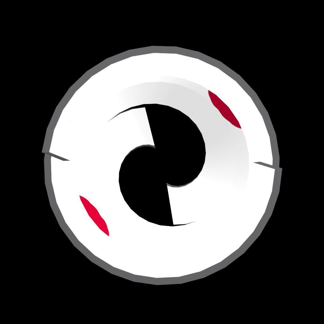 Japan Flag on a double helical spiral structure 3D model_7