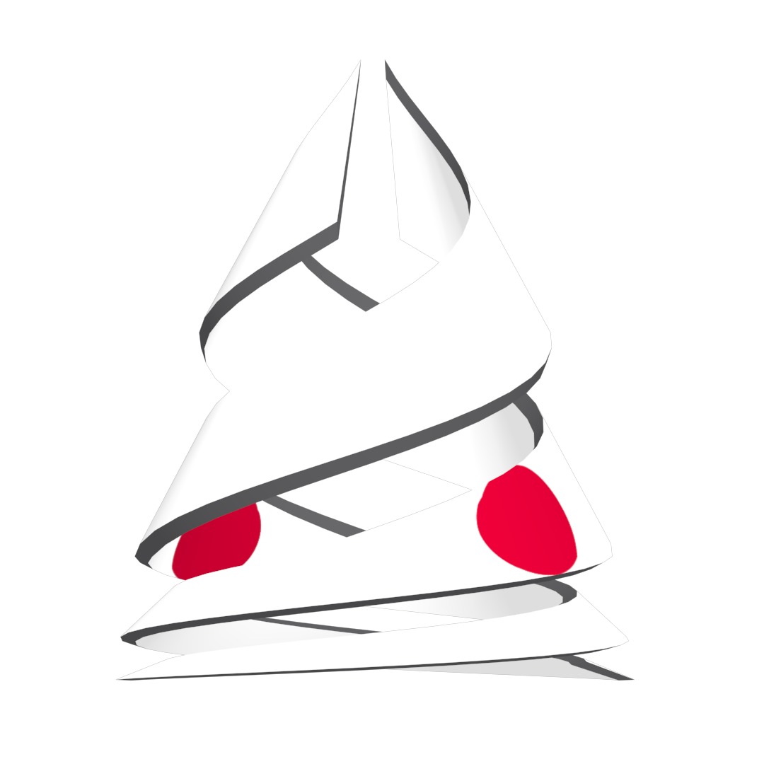 Japan Flag on a double helical spiral structure 3D model_11